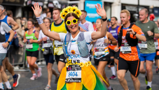 Female runner in fancy dress