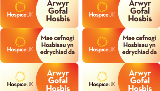 Hospice Care Week stickers in Welsh