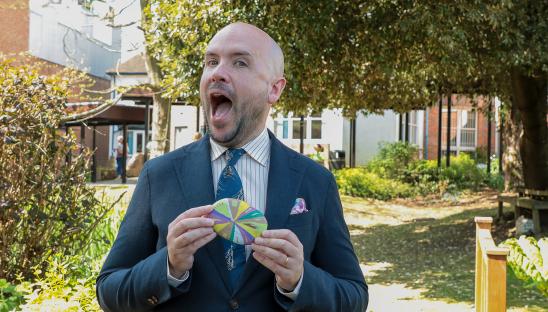 Tom Allen describes his experience painting Together Pebbles with patients at St Christopher's Hospice for the Hospice UK Garden of Compassion - from talking about gardening and sharing personal experience, to discussing end of life